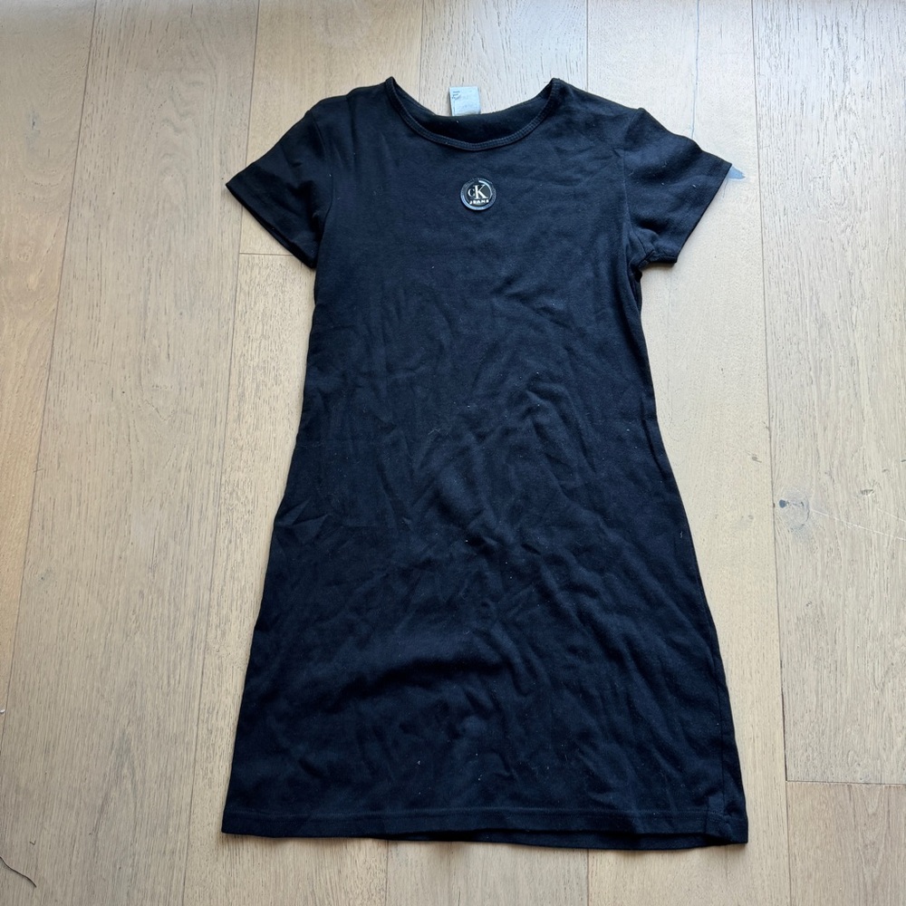 Calvin Klein Logo Stretch Cotton T-Shirt Dress